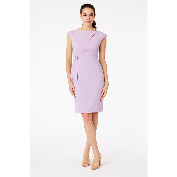 Calvin Klein Keyhole Sheath Dress Size 10 Lilac Pastel Knee Length Cocktail NEW - Picture 16 of 16